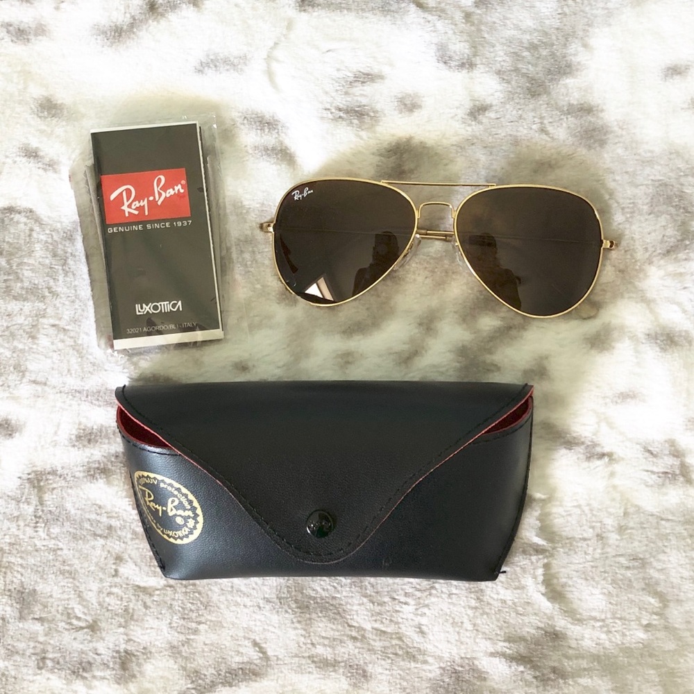 ⚜️ Gold Ray-Ban Aviator Sunglasses